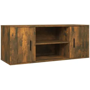 vidaXL Meuble TV Chêne fumé 100x35x40 cm Bois d'ingénierie pas cher