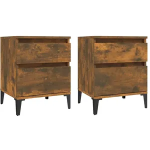 vidaXL Tables de chevet 2 pcs Chêne fumé 40x35x50 cm