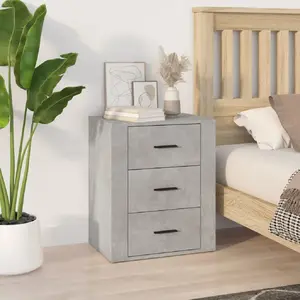 Comparateur de prix : vidaXL Table de chevet Gris béton 50x36x60 cm Bois d'ingénierie