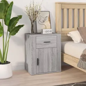 vidaXL Table de chevet Sonoma gris 50x36x60 cm Bois d'ingénierie pas cher
