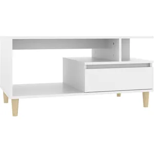 vidaXL Table basse Blanc 90x49x45 cm Bois d'ingénierie pas cher