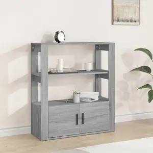 vidaXL Buffet Sonoma gris 80x30x90 cm Bois d'ingénierie pas cher