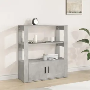 vidaXL Buffet Gris béton 80x30x90 cm Bois d'ingénierie pas cher