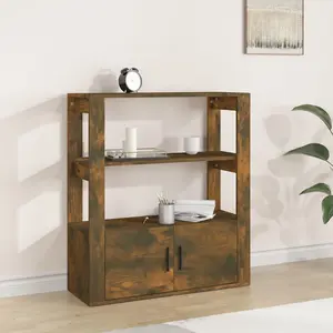 vidaXL Buffet Chêne fumé 80x30x90 cm Bois d'ingénierie pas cher