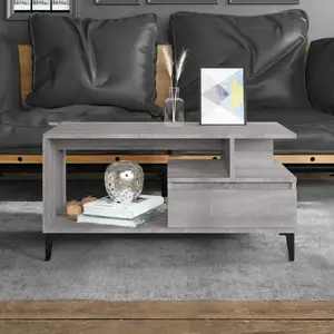 vidaXL Table basse Sonoma gris 90x49x45 cm Bois d'ingénierie pas cher