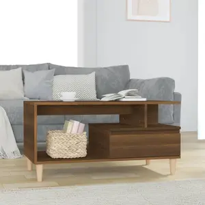 vidaXL Table basse Chêne marron 90x49x45 cm Bois d'ingénierie pas cher
