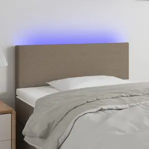 vidaXL Tête de lit à LED Taupe 100x5x78/88 cm Tissu pas cher