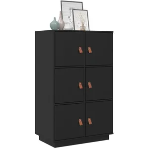vidaXL Tête de lit avec oreilles Noir 163x16x118/128 cm Tissu pas cher