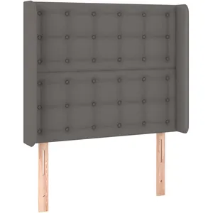 vidaXL Tête de lit avec oreilles Gris 83x16x118/128 cm Similicuir pas cher