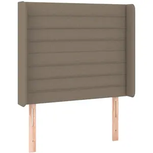 vidaXL Tête de lit avec oreilles Taupe 93x16x118/128 cm Tissu pas cher