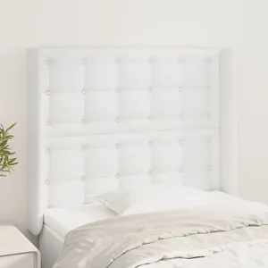 vidaXL Tête de lit avec oreilles Blanc 83x16x118/128 cm Similicuir pas cher