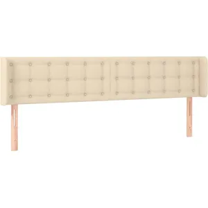 vidaXL Tête de lit avec oreilles Crème 203x16x78/88 cm Tissu pas cher