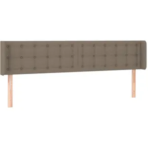 vidaXL Tête de lit avec oreilles Taupe 183x16x78/88 cm Tissu pas cher