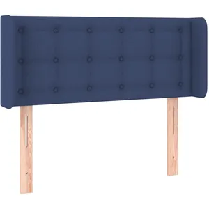 vidaXL Tête de lit avec oreilles Bleu 103x16x78/88 cm Tissu pas cher