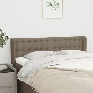 vidaXL Tête de lit avec oreilles Taupe 147x16x78/88 cm Tissu pas cher