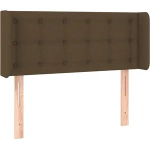 vidaXL Tête de lit avec oreilles Marron Foncé 93x16x78/88 cm Tissu pas cher