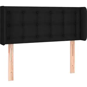 vidaXL Tête de lit avec oreilles Noir 103x16x78/88 cm Tissu pas cher