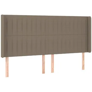 vidaXL Tête de lit avec oreilles Taupe 163x16x118/128 cm Tissu pas cher