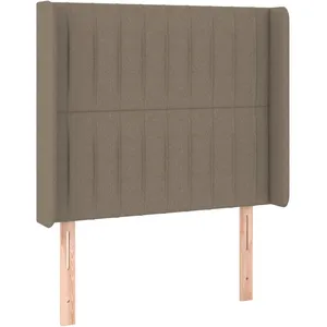 vidaXL Tête de lit avec oreilles Taupe 93x16x118/128 cm Tissu pas cher
