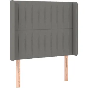vidaXL Tête de lit avec oreilles Gris foncé 103x16x118/128 cm Tissu pas cher