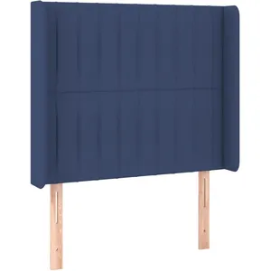 vidaXL Tête de lit avec oreilles Bleu 103x16x118/128 cm Tissu pas cher