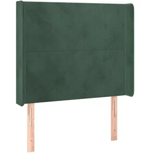 vidaXL Tête de lit avec oreilles Vert foncé 83x16x118/128 cm Velours pas cher