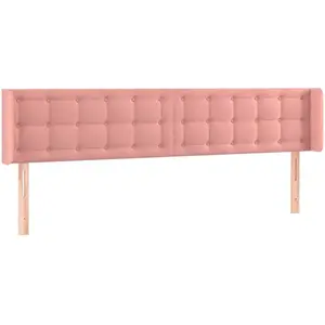 vidaXL Tête de lit avec oreilles Rose 183x16x78/88 cm Velours pas cher