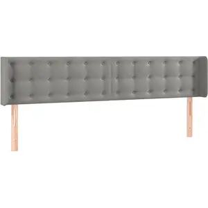 vidaXL Tête de lit avec oreilles Gris clair 183x16x78/88 cm Velours pas cher