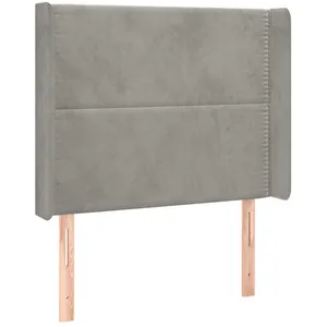 vidaXL Tête de lit avec oreilles Gris clair 103x16x118/128 cm Velours pas cher