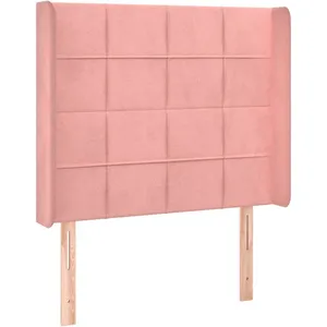 vidaXL Tête de lit avec oreilles Rose 93x16x118/128 cm Velours pas cher