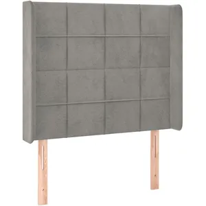 vidaXL Tête de lit avec oreilles Gris clair 103x16x118/128 cm Velours pas cher