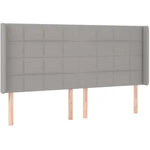Comparateur de prix : vidaXL Tête de lit avec oreilles Gris clair 203x16x118/128 cm Tissu