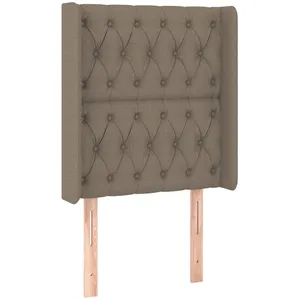 vidaXL Tête de lit avec oreilles Taupe 83x16x118/128 cm Tissu pas cher