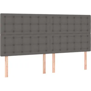 vidaXL Têtes de lit 4 pcs Gris 80x5x78/88 cm Similicuir pas cher