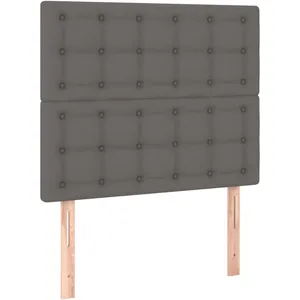 vidaXL Têtes de lit 2 pcs Gris 80x5x78/88 cm Similicuir pas cher