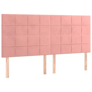 vidaXL Têtes de lit 4 pcs Rose 80x5x78/88 cm Velours pas cher