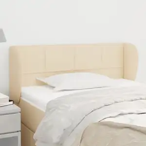 vidaXL Tête de lit avec oreilles Crème 93x23x78/88 cm Tissu pas cher