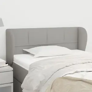 vidaXL Tête de lit avec oreilles Gris clair 83x23x78/88 cm Tissu pas cher