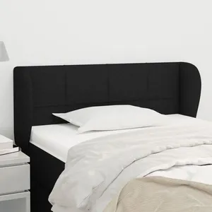 vidaXL Tête de lit avec oreilles Noir 83x23x78/88 cm Tissu pas cher