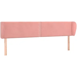 vidaXL Tête de lit avec oreilles Rose 203x23x78/88 cm Velours pas cher
