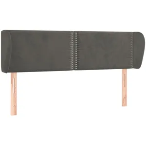 vidaXL Tête de lit avec oreilles Gris foncé 147x23x78/88 cm Velours pas cher