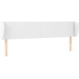 vidaXL Tête de lit avec oreilles Blanc 203x23x78/88 cm Similicuir pas cher
