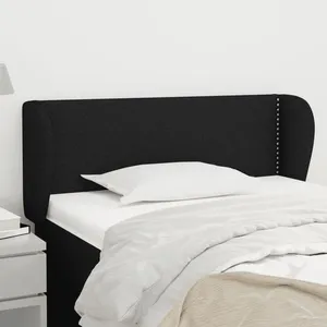 vidaXL Tête de lit avec oreilles Noir 83x23x78/88 cm Tissu pas cher