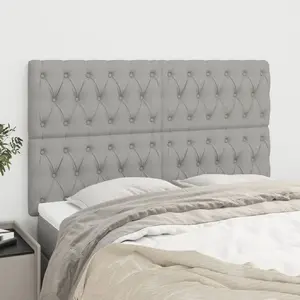 vidaXL Têtes de lit 4 pcs Gris clair 72x7x78/88 cm Tissu pas cher