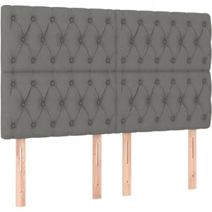 vidaXL Têtes de lit 4 pcs Gris foncé 80x7x78/88 cm Tissu pas cher