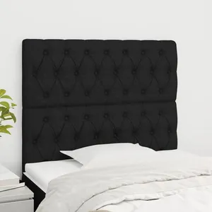 vidaXL Têtes de lit 2 pcs Noir 100x7x78/88 cm Tissu pas cher