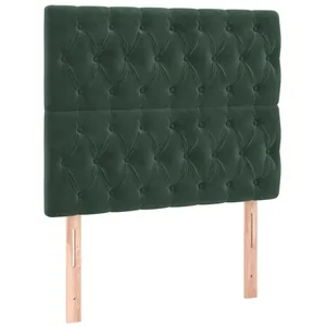 vidaXL Têtes de lit 2 pcs Vert foncé 100x7x78/88 cm Velours pas cher