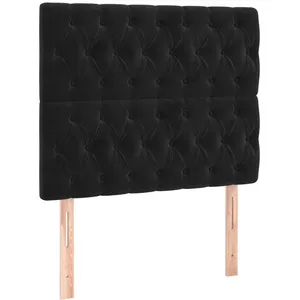 vidaXL Têtes de lit 2 pcs Noir 90x7x78/88 cm Velours pas cher