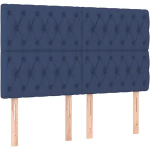 vidaXL Têtes de lit 4 pcs Bleu 80x7x78/88 cm Tissu pas cher
