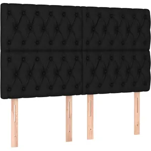 vidaXL Têtes de lit 4 pcs Noir 80x7x78/88 cm Tissu pas cher